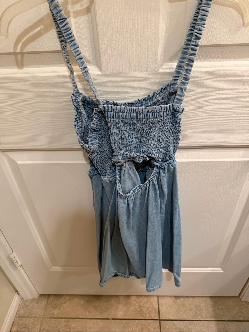 American Eagle Outfitters Light Blue Denim Smocked Sundress - Picture 2 of 2